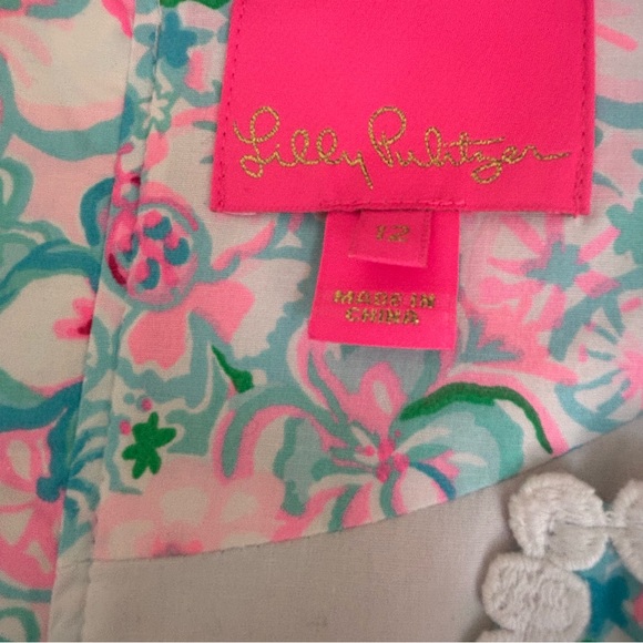 Lilly Pulitzer Braylin Stretch Shift Dress  Resort White Love Bug Print Size 12 - Picture 4 of 11